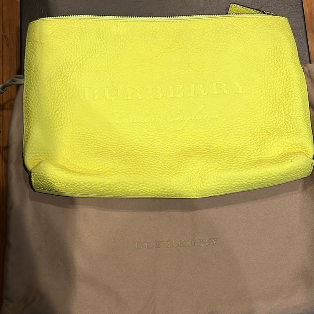 Neon Burberry zip pouch